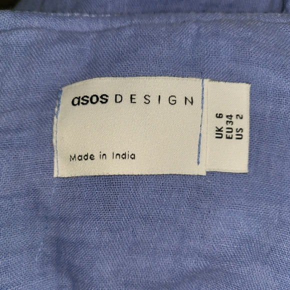 ASOS Blue Ruffle Mini Dress - Picture 8 of 8